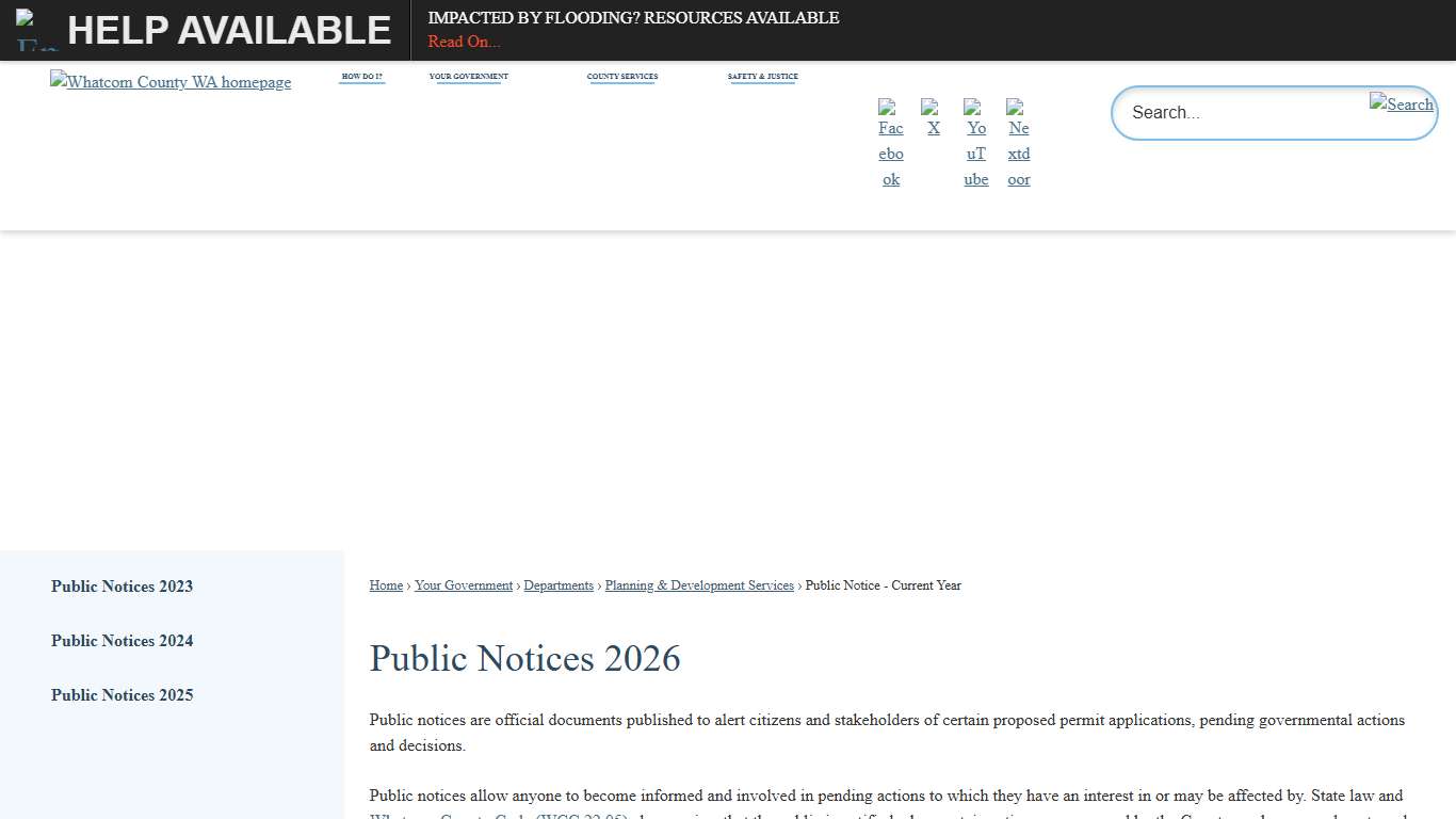 Public Notices 2026 Whatcom County, WA - Official Website